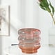 thumbnail image 5 of Candelabro de vidrio con forma de rosquilla, soporte para velas de alta transparencia. Rosado, 5 of 9