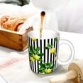 thumbnail image 3 of Yiaed Lemons on Striped Print Ceramics Coffee,Large Handle Design,Extra Large Tea and Coffee Cup for Office and Home Mugs, 3 of 6