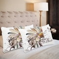 thumbnail image 2 of MKHERT Tribal Feathers Headdress Pillowcase Pillow Protector Cushion Cover 20x30 inch,Set of 2, 2 of 3