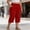 Red, variant on CHEEREAM Womens Plus Size Capris Pants Wide Leg Crop Casual Elastic Waist Bottom Comfy Summer Pockets Trousers Loose Fit