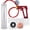 Red + Gauge, variant on LeLuv® Premium Maxi Penis Pump w/ Red Handle, Silicone Hose | TPR Sleeve, Donut, 4 Constriction Rings | 9" x 2.125" Cylinder
