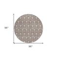 thumbnail image 3 of 8' Taupe And Beige Round Geometric Washable Indoor Outdoor Area Rug, 3 of 5