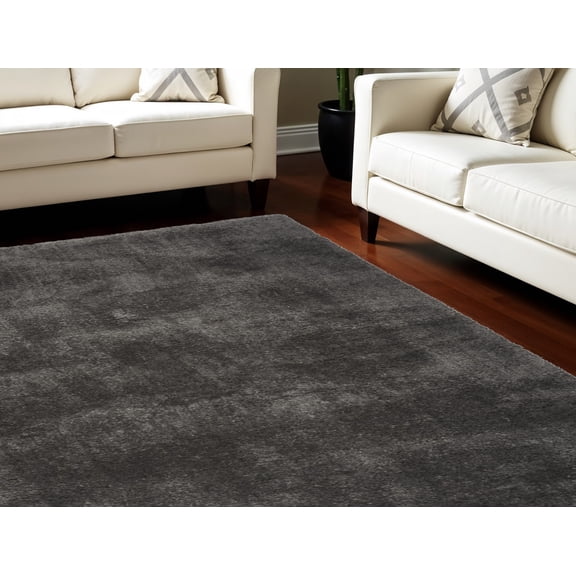 HomeRoots 554801 7 x 9 ft. Gray Shag Rectangle Area Rug