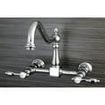 thumbnail image 3 of Kingston Brass KS1241TAL Tudor Wall Mount Bridge Kitchen Faucet, Polished Chrome, 3 of 4