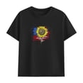 thumbnail image 4 of Amidoa Girls 2 Piece Outfits Summer Clothes Short Sleeve Cotton Floral Print T-Shirt and Shorts Casual Kids Clothing Sets Black Size 7, 4 of 9