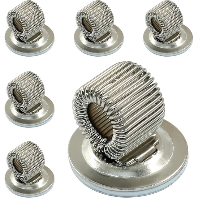 HUGFEGWE 6Pcs Self Adhesive Pen Pencil Loop Holder, Silver Adjustable Spring Loop for Notebook Clipboard in home, school, office UA824-13146