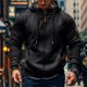 thumbnail image 1 of MHFRRA Sudadera con Capucha y Cremallera, Chaqueta con Cremallera Completa, Sudadera Ligera y Suave para Uso Deportivo Informal Al Aire Libre, Ajuste Cómodo Negro, 1 of 4