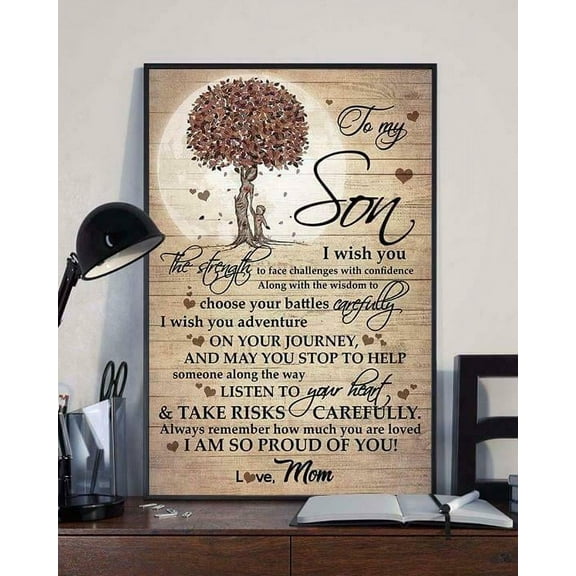 To My Son I Am So Proud Of You Paper Without Frameus Stock Satin Poster Wall Art Decor 11 x 17 Inch Poster