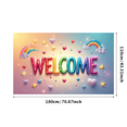 thumbnail image 1 of Colorful Welcome Banner with Confetti and Balloons Party Decoration Backdrop Bunting Flags Celebration Background Event Photography Props, 1 of 4