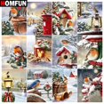 thumbnail image 2 of HOMFUN-pintura de diamante redondo/cuadrado 5D DIY "Árbol de nieve de pájaro de Navidad", bordado de punto de cruz, decoración de diamantes de imitación completa, 2 of 4