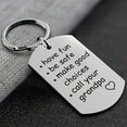 thumbnail image 5 of Call Your Grandma Grandpa Mom Dad Keychain Ornaments Engraved Keychains Be Safe Funny Gift Silver Unique Charm Pendant, 5 of 13