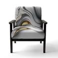 thumbnail image 4 of Designart "Abstract Geode Marble Waves Grey" Upholstered Modern & Contemporary Accent Chair and Abstract Arm Chair - Multiple Color & Pattern, 4 of 7