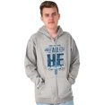 thumbnail image 5 of He Reigns Above Christian Jesus Faith Zip Up Hoodie Men's Women's Brisco Brands S, 5 of 6