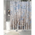 thumbnail image 3 of Split Shower Curtain for Transfer Bench, Blue Brown Forest Fabric Shower Curtains for Bathroom, Modern Oil Painting Art Tub Sliding Transfer Bench Waterproof Bath Curtains 72"x72", 3 of 9