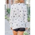 thumbnail image 2 of Women Long Sleeve Crewneck Sweatshirt Side Split Pullover Tops, 2 of 3