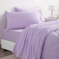 thumbnail image 4 of Ntbay 5 Piece Twin Bedding Comforter Set, Ultra Soft and Breathable Bed in a Bag, Includes Quilted Comforter, Fitted Sheet, Flat Top Sheet, 2 Envelope Pillowcases, Light Purple, 4 of 8