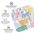 thumbnail image 3 of Lsque Zebra Colourful Pattern 4" Drink Coasters Set of 4, PVC Leather Absorbent Coasters, Table Coaster Set Decorative Coffee Cup Coasters Housewarming Gift -Square, 3 of 6
