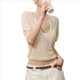 thumbnail image 1 of Suéteres de Cuello en V para Mujer, Informales, de Larga de Murciélago, Holgados, con Hombros Descubiertos, de Punto, para Cubrirse. Albaricoque L, 1 of 10