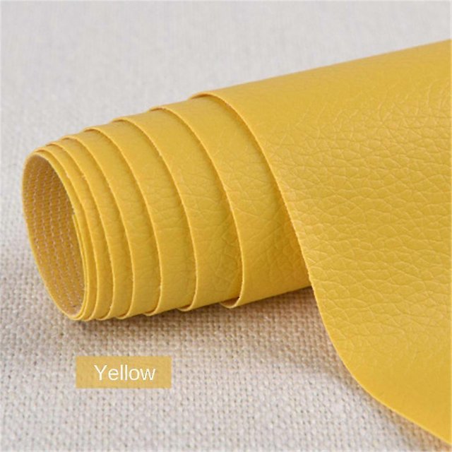 Parche de reparación de cuero autoadhesivo para sofá, asiento de coche, silla, pegatina de renovación, 25 x 30, amarillo