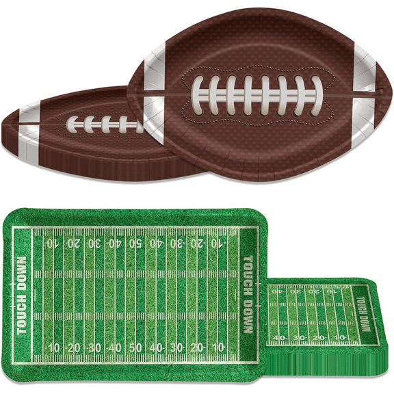 Football Plates, Football Party Decorations Football Party Plates Disposable Paper Plates for Kids Men Football Birthday Party Tailgate Party Football Game Day (40)