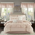 thumbnail image 5 of Madison Park Luxury 24PCs Comforter Set with Window Curtains,Room in a Bag,24 pieces-Blush new,California King, 5 of 5