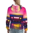 thumbnail image 7 of Daiia Neon Cassette Tape Pattern Women's Fashion Hoodies & Sweatshirts with Kangaroo Pocket Hooded Sweatshirt with Eye-catching Drawstrings-XX-Large, 7 of 7