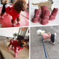 thumbnail image 5 of Botines para perros, botas para perros, botines cálidos para el invierno, forro polar grueso, zapatos de nieve para perros pequeños y gatos para clima frío, etiqueta 5 rosa, 5 of 5