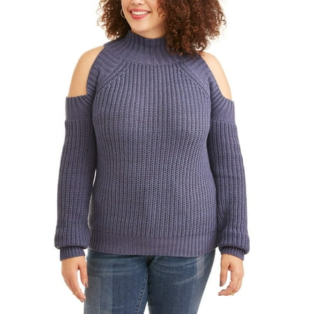 Poof Junior Plus Cold Shoulder Sweater