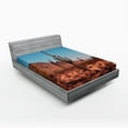 thumbnail image 1 of Ambesonne Brown Blue Fitted Sheet, Spines Hardy Plants, Full Size, Brown Blue, 1 of 2