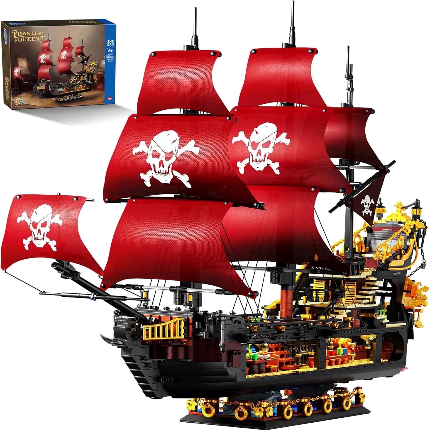 【希少】BLACK PEARL PROTO 178 19-20 Habow Pirates Ship Building Blocks, Black Pearl Sailboat, 921