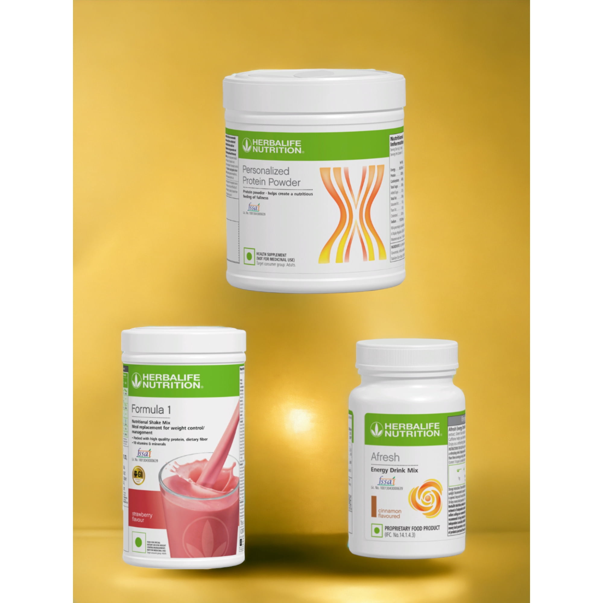 HERBLIFE Nutrition Shake Mix - STRAWBERRY WITH CINNAMON AND PROTEIN POWDER-200GM (PACK OF 3)