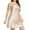 Beige, variant on Womens Silk Pajamas Slip Dress Plus Size Round Neck Sling Ruffle Stain Camisole Pajamas Nightdress Lingerie Black