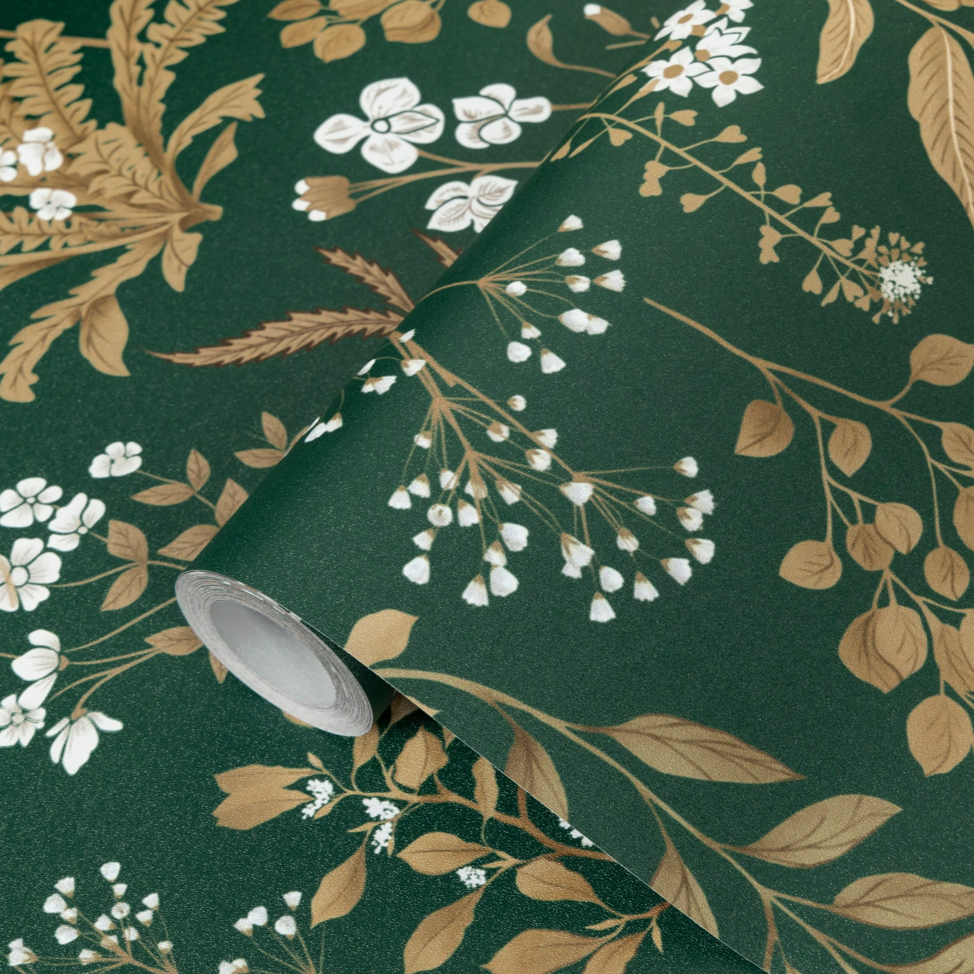 UMIGGEE Floral Wallpaper Peel and Stick Floral Dark Green Wallpaper Self Adhesive Flower Wall Paper Contact Paper 17.3-in x 118-in Home Decor Wall Covering Old Furniture Renovation