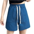 thumbnail image 1 of Dealovy Workout Shorts for Women Elastic Waisted Active Running Shorts Wide Leg Drawstring Gym Shorts, 1 of 6