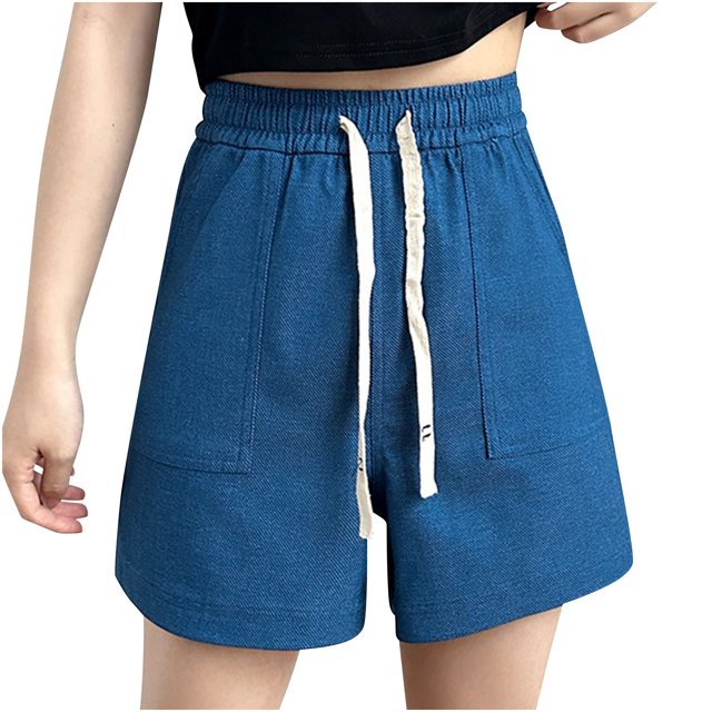 Dealovy Workout Shorts for Women Elastic Waisted Active Running Shorts Wide Leg Drawstring Gym Shorts