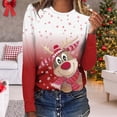 thumbnail image 2 of Camisas Navideñas Para Mujer Tops de Manga Larga Jersey de Cuello Redondo Informal Con Estampado de Ciervos en 3D Odeerbi  ODB199758, 2 of 5