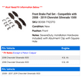 thumbnail image 2 of Front Brake Pad Set - Compatible with 2008 - 2019 Chevy Silverado 1500 2009 2010 2011 2012 2013 2014 2015 2016 2017 2018, 2 of 2