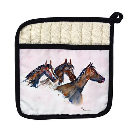 

Betsy Drake PT419 Three Horses Pot Holder