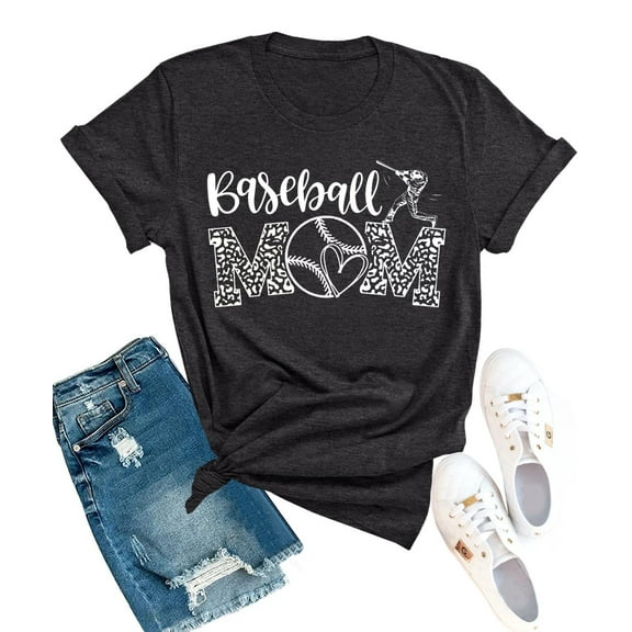 Tittly T Shirts for Women Graphic Tees Mama Shirts For Womens Sport Mom Tshirt Funny Short Sleeve Letter Printed Tees Mom Tops Tshirts Shirts Tops for Women Trendy Black L