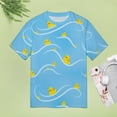 thumbnail image 4 of Rubber Ducks Waves Blue Women's Short Sleeve Tops Casual Blouses T Shirt, 4 of 6