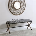 thumbnail image 6 of Bowery Hill Contemporary Striped Bench in Navy and Cream, 6 of 8