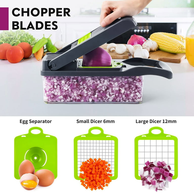 Vegetable Chopper Cutter,Mandoline Slicer Food Onion Veggie Dicer with  Container 