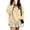 Beige, variant on Women's V-Neck Sweatshirt, Long Sleeve Relaxed Pullover Top for Casual Daily Wear, Travel and Layering