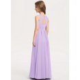 thumbnail image 2 of Drtj Kid Teen Girls Bridesmaid Dress A-line Scoop Floor-Length Chiffon Sleeveless Dress, 2 of 5