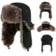 thumbnail image 2 of Gorro de trampero Ushanka, gorro cálido de piel de soldado ruso con orejeras, gorro de esquí de invierno (negro), 2 of 4