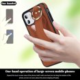 thumbnail image 2 of Allytechgroup 2024 New Trendy Back Case Cover for Apple iPhone 11, Premium PU Leather Luxury Design with Ring Holder Stand Bracket Bumper Shockproof Phone Case for Girls Women, Brown, 2 of 8