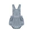 thumbnail image 1 of Liacowi Newborn Infant Baby Girl Boy Romper Sleeveless Suspender Backless Solid Color Ribbed Bodysuit Summer Clothes, 1 of 9