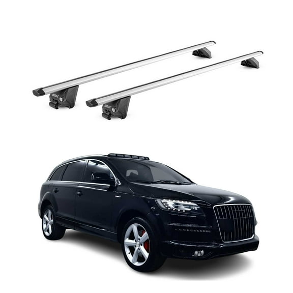 OMAC Roof Rack Cross Bars Luggage Carrier for Audi Q7 2007-2015 Alu Silver Grey 2X