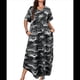 thumbnail image 1 of Vestido Camisero Informal de Verano para Mujer, Holgado, de Corta, Estilo Camuflaje, con Bolsillo Gris L, 1 of 8