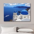 thumbnail image 3 of HFDF Beautiful Scenery Landscape Amazg Santori with Churches and Sea View Greece Canvas Art Wall Art - 10x8inch Framed, 3 of 5